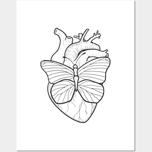 Butterfly heart Posters and Art